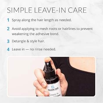 Walker Tape Leave-In Conditioner Spray 4 fl oz for Wig Installs, Lace Systems, Toupee Applications, Hair Tape Prep and Adhesive Strips Use Offering Detangling, Moisture, Frizz Control for Hair Systems