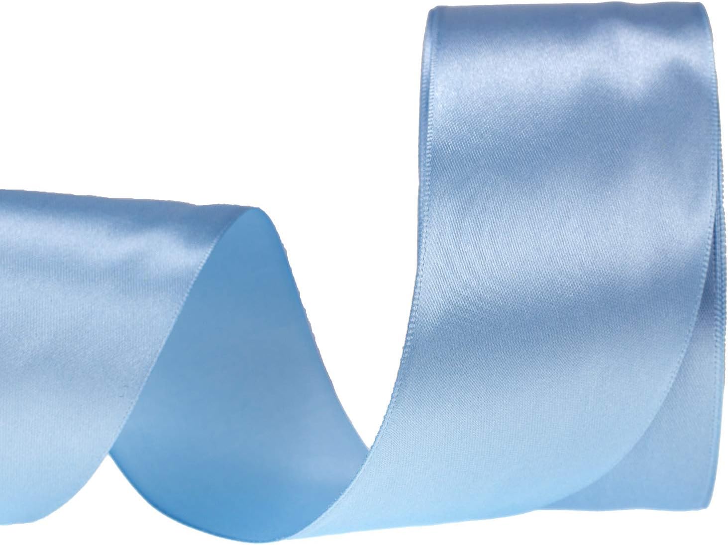 ATRBB 25 Yards 2 inches Satin Ribbon for Wedding,Handmade Bows and Gift Wrapping (Light Blue)