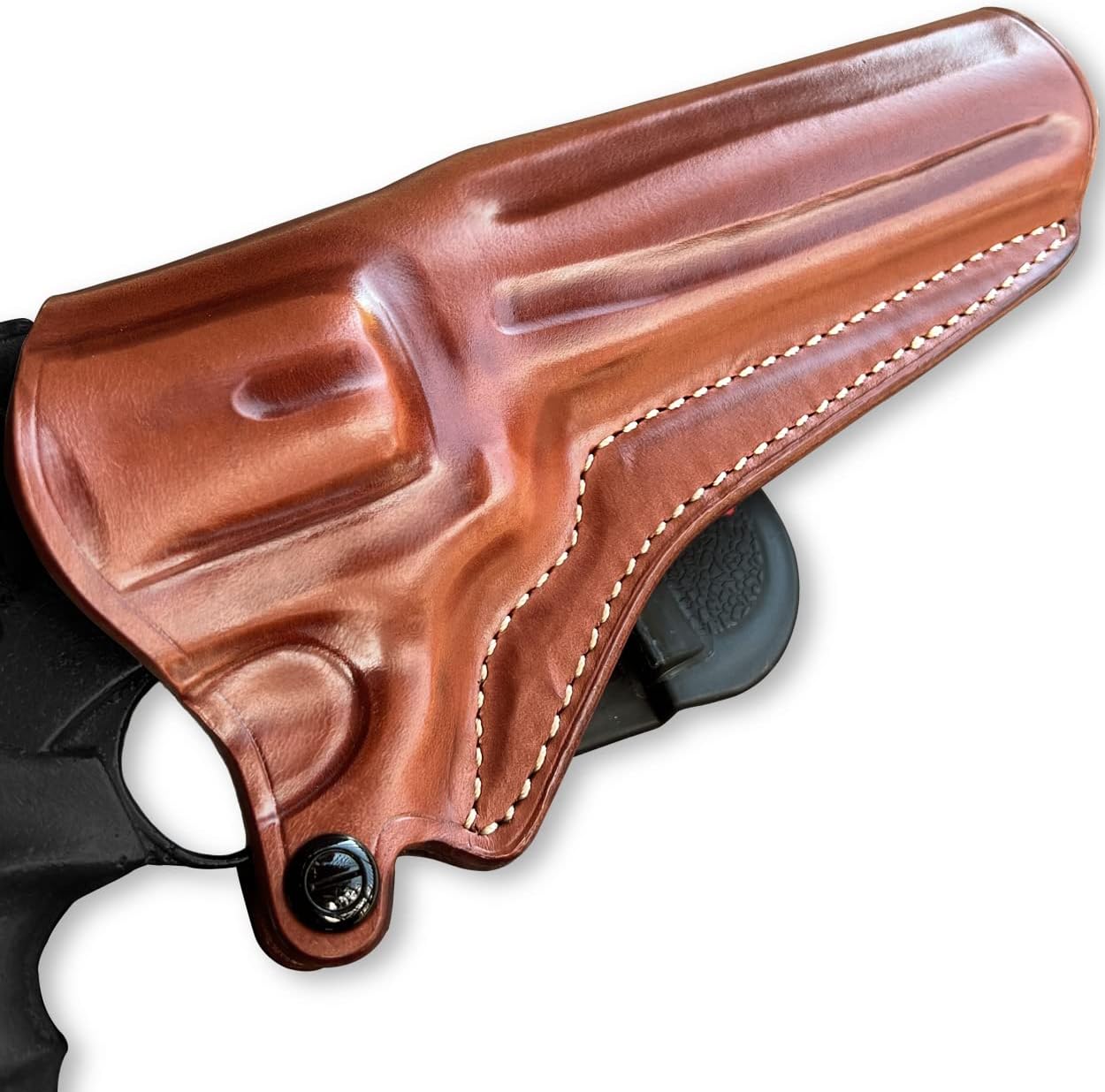 Masc Premium Leather OWB Paddle Holster Open Top Fits Python 357 Magnum 6-inch, Right Hand Draw, Brown Color #1306#