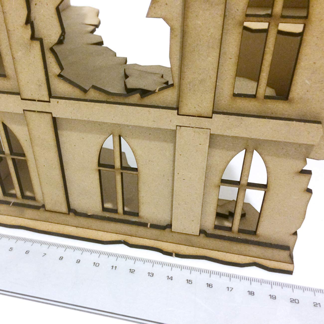 Urban Ruins 02 - Set di Elementi scenici di Città in rovina per Miniature in Scala 28mm/35mm - Tabletop Miniatures wargame 3D Scenery Terrain - MDF 3mm