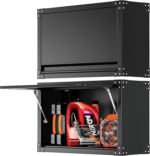 INTERGREAT Armario de pared de metal, armarios de pared con puertas y estantes ajustables, 31 pulgadas de ancho x 20 pulgadas de alto, armario de