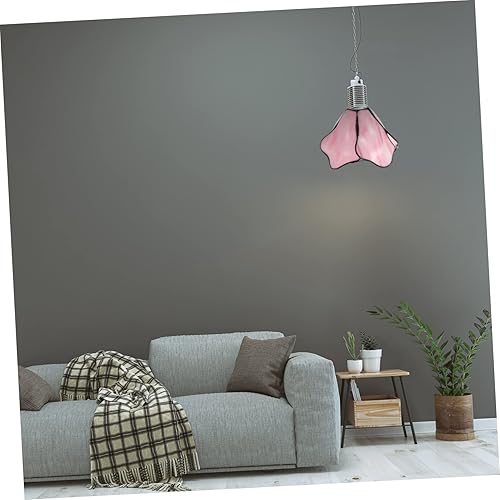 Miniatura 8 de Uonlytech Pantalla de cristal con diseño de flor de loto cubierta de luz única para lámpara de araña Home Dec