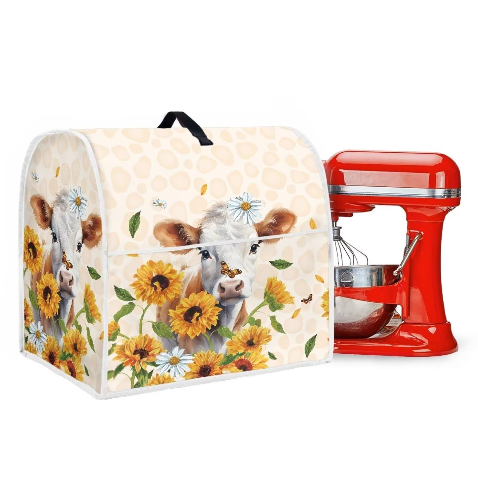 DISNIMO Sunflower Cow Print Stand Mixer Cover – Dust-Proof Fabric Cover With Pockets For KitchenAid 4.5-5 Quart Tilt-Head - View #10