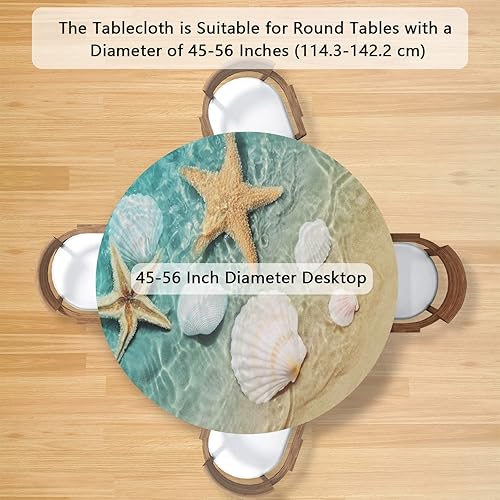 Vista 26 de Pardick Mantel redondo ajustable con flores, mantel redondo de cebada y amapola con borde elástico, impermeable, lavable, se adapta a mesas de hasta