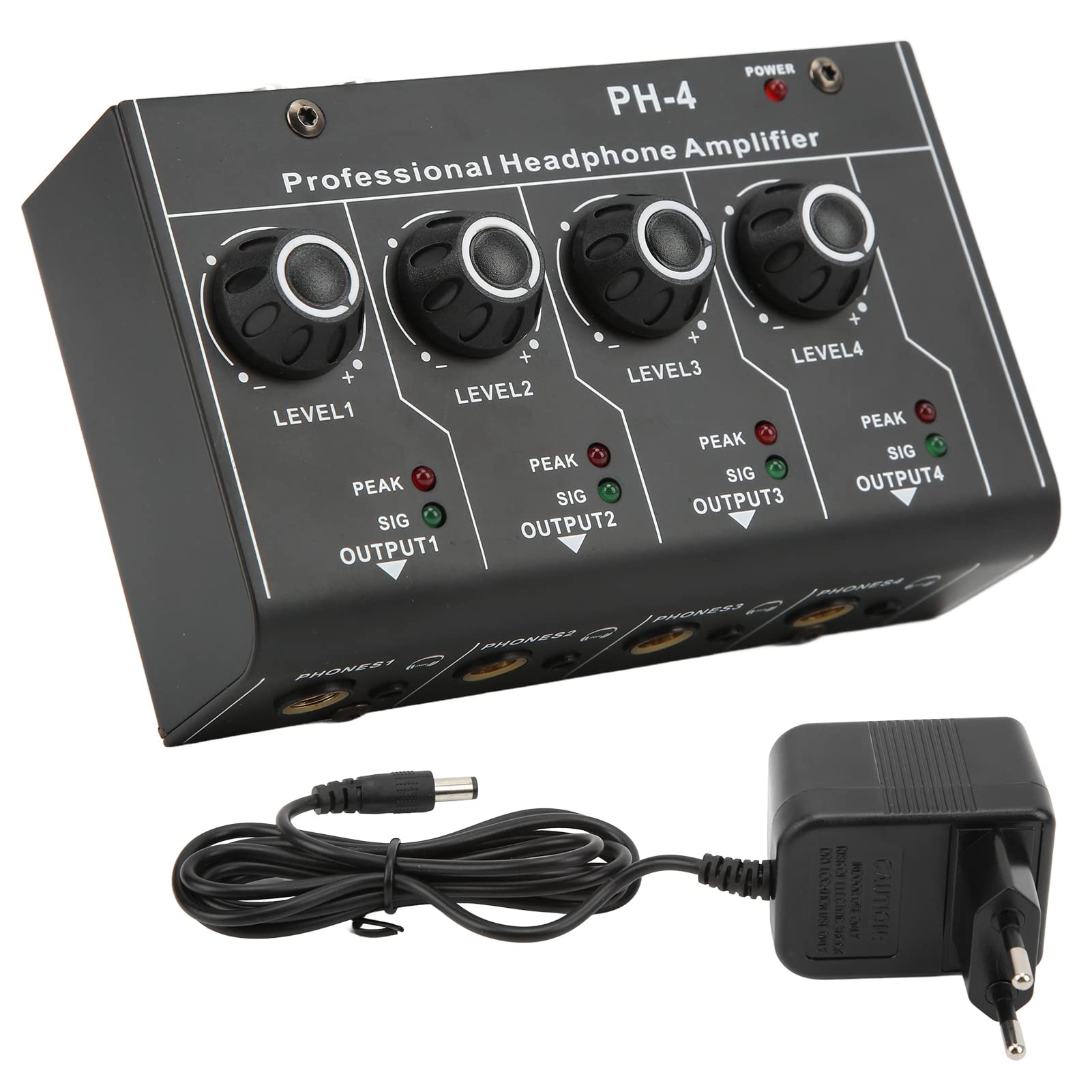 Conmutador de Auriculares de Audio, Divisor de Amplificador de Auriculares Profesional de Metal Mini Entrada con Cargador para PC para Auriculares para Mezclador de Sonido