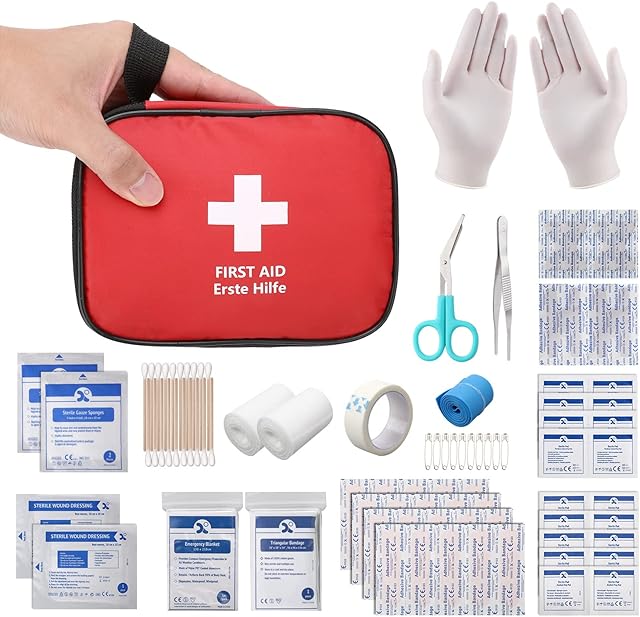 HONYAO® Mini First Aid Kit 90 Pcs, Small Travel First-Aid Bag, Compact Survival Kit for Outdoor Home Office Car Camping Hiking Children Motorbike