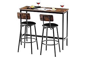 Tatub Bar Table and 2 Chairs Set for Small Spaces