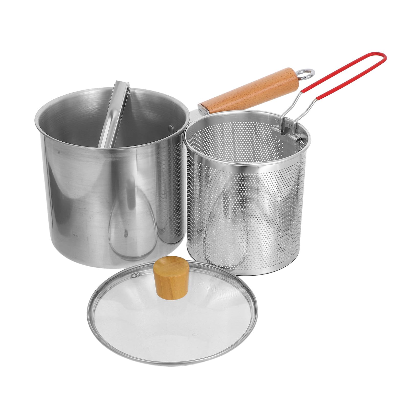 Marmite profonde de friture VICASKY en inox 3l avec panier anti-éclaboussures