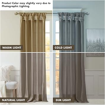 Madison Park Emilia Faux Silk Single Curtain with Privacy Lining, DIY Twist Tab Top, Room Darkening Window Drape for Living Room, Bedroom and Dorm, 108L x 50W, Pewter Brown