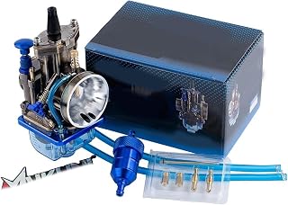 KXGHC Carburador De Motocicleta para P&W&K 21 24 26 28 30 32 34 Mm para Mikuni para Maikuni OKO YZ85 Power Jet Azul Cubierta Transparente Tazón Universal