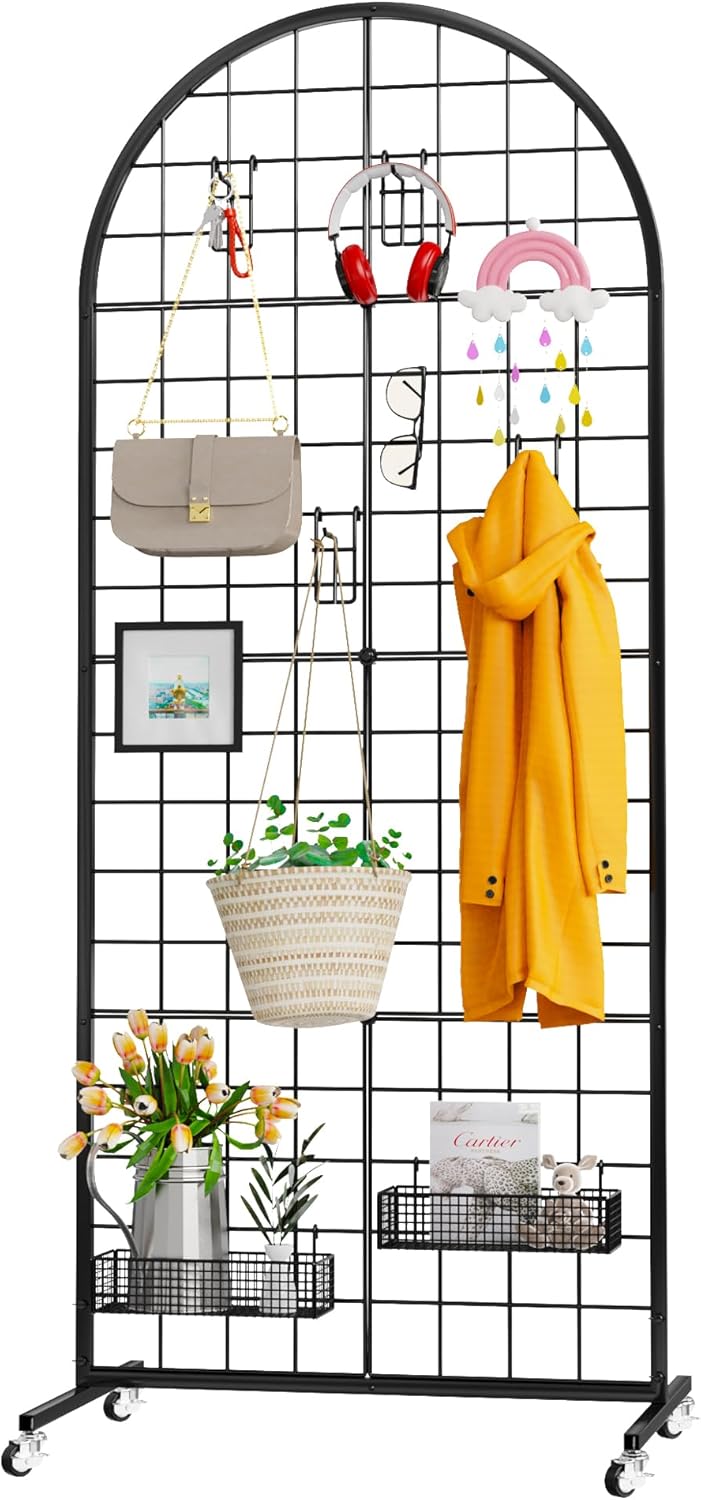 Grid Wall Panel 1pc Display Stand 2' x 5.2' Metal Gridwall Panel
