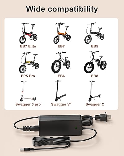 Miniatura 3 de Cargador de 42 V para Swagtron EB7 para Swagtron Elite EB5 EB7 Plus EB5 Pro EB8 Ebike EB-12 EB-11 EB-10 EB-9 36V Electric E Bike Swagcycle SC-1 SC1