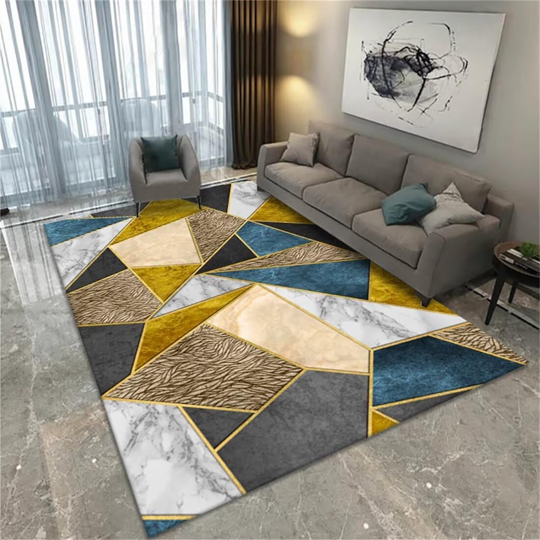 Tapis de jeu bébé géométrique facile à entretenir 70x200cm