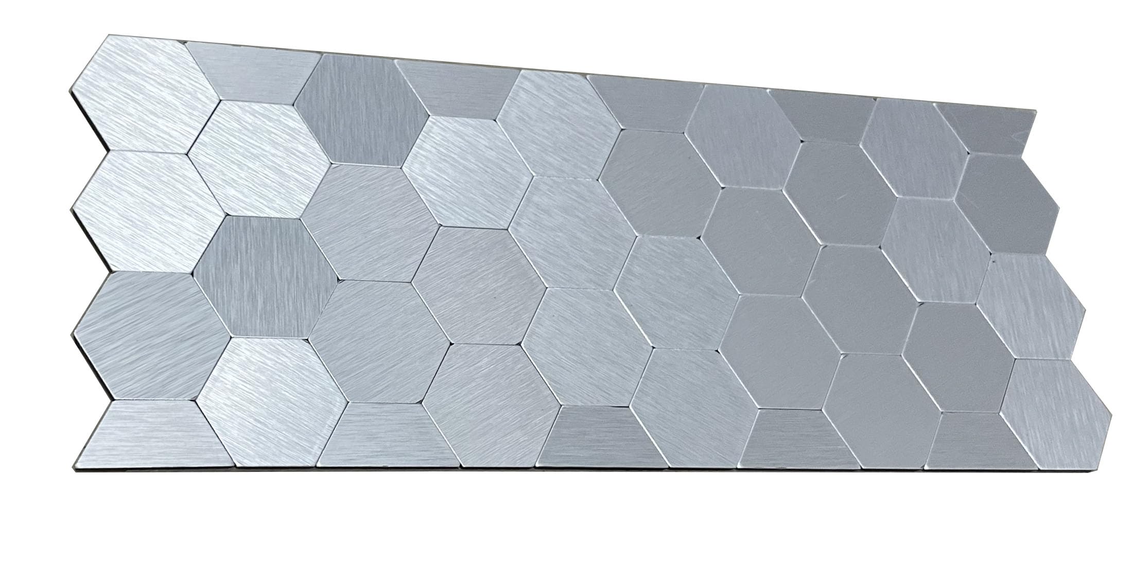 Mosaicos decorativos autoadhesivos y paneles de pared de metal hexagonales para salpicadero