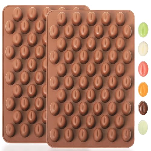 Mini Coffee Bean Molds, 55 Cavities Silicone Chocolate Mold with