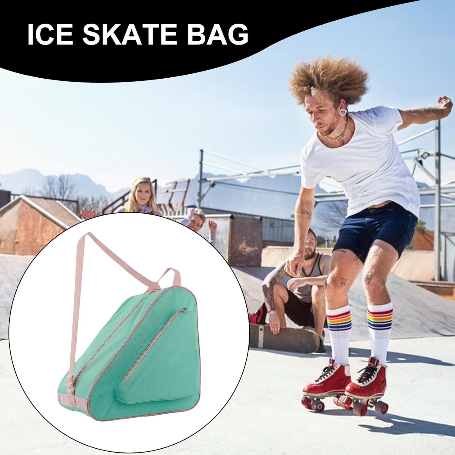 Roller Skate Bag - Backpack with Adjustable Straps, Roller Skate Bags for Girl | Convenient and Comfortable Storage for Skating Gear, Ideal for Travel, Kids, Women, Men, Youth, 40x40x26cm