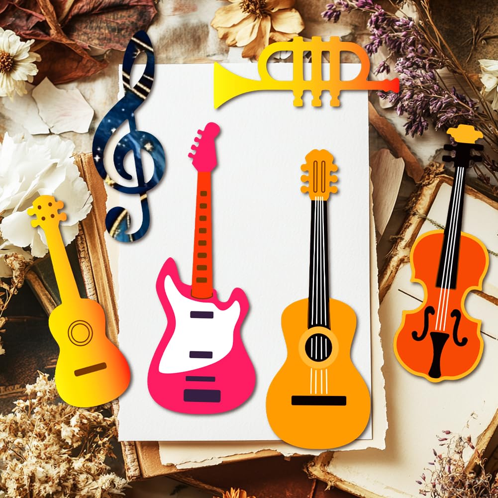 MAYJOYDIY Guitar Piano Metal Die Cuts Drum Violin Notes Die Stencil Musical Instruments Embossing Scrapbooking Cuts Template for DIY Scrapbooking Craft Card Making Album Gift Deco - Image 3