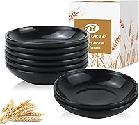 Vista 23 de Juego de 8 Platos Hondos para Cena, Plato de Paja de Trigo de 9 Pulgadas, Plato de Plástico Ligero e Irrompible Reutilizable, Apto para Microondas