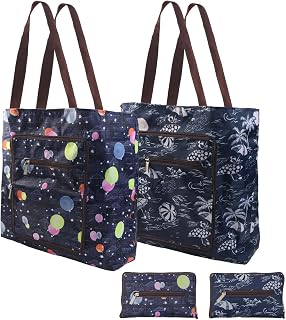 Shopping Bag Foldable 2 Pieces Shopping Bags Foldable Shopping Bags Oxford Cloth Foldable Shopping Bag Reusable Bag Foldable For Daily Shopping Loading,Colorful,45 * 35 * 11.5cm