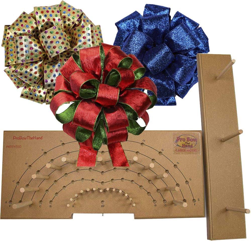 Pro Bow The Hand Bow Maker - Custom Make Ribbon Bows, DIY Wedding Bows and Wreaths, Easy Bow Maker for Weddings and Events, Large (Patented)