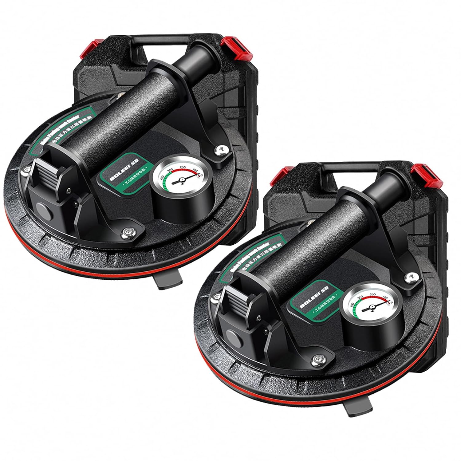 8 Inch Glass Suction Cups 2-Pack - Heavy Duty Vacuum Lifters, 480lb Capacity With Air Pump For Windows & Tiles