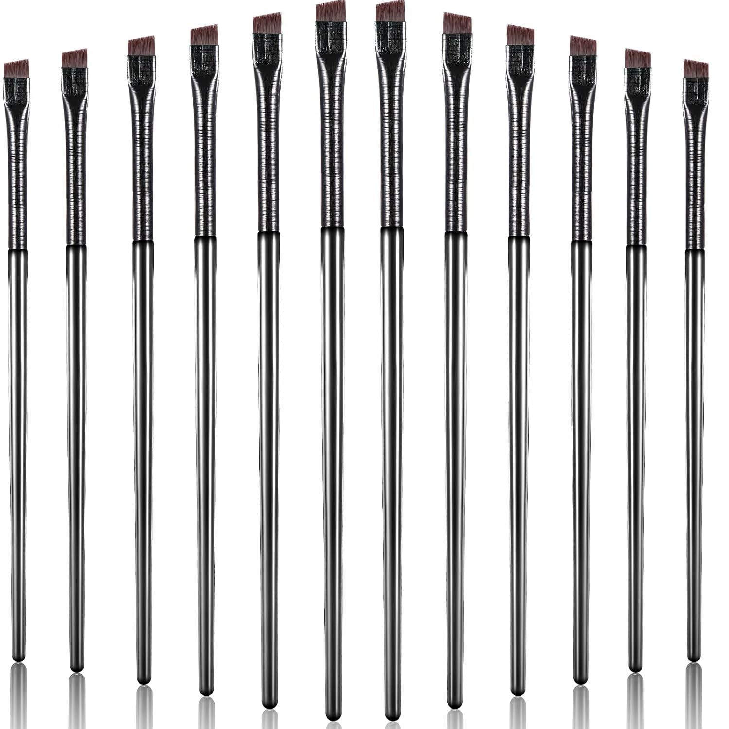 12 Pieces Angled Eyeliner Eyebrow Brush Fine Eyeliner Brush for Gel, Slanted Eyeliner Slant Tip Brushes Makeup Brush Thin Slanted Flat Angle Brush Artificial Bristles Eyebrow Brushes for Cosmetic : Beauty & Personal Care
