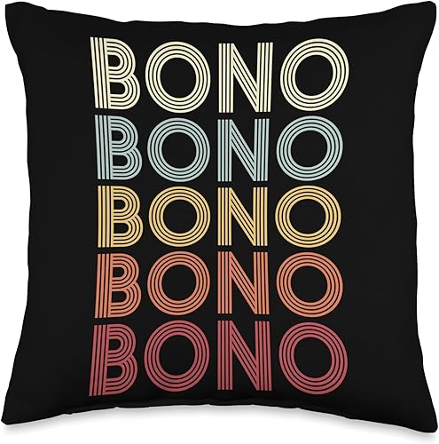 Bono Arkansas Bono AR Retro Vintage Almohada de texto, 16 x 16, multicolor