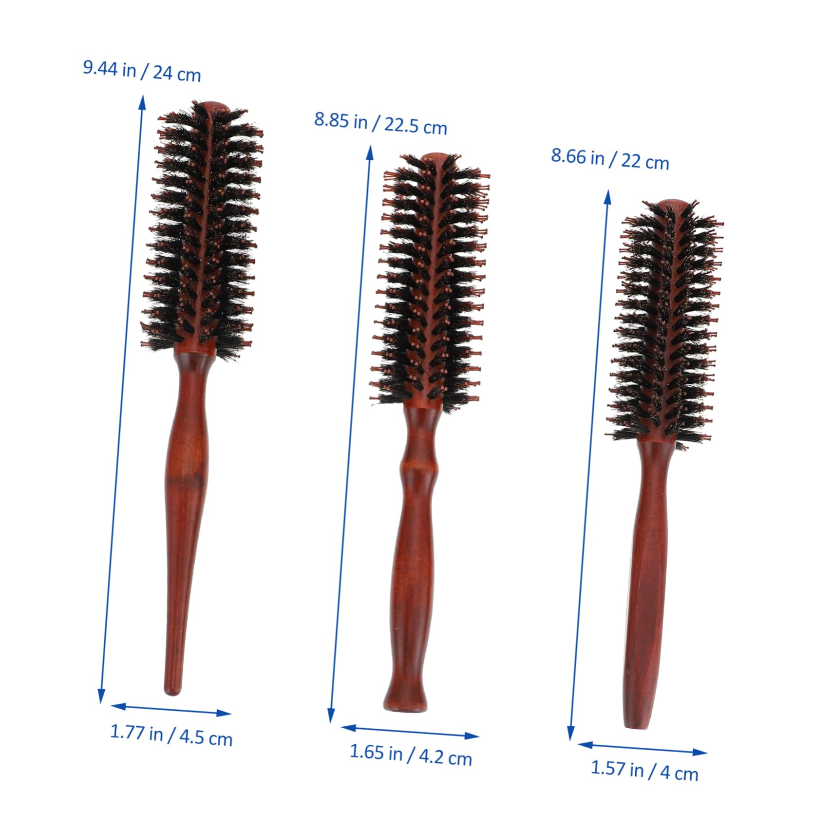 MAGICLULU 9 Uds Peine Rizador Cepillo De Pelo De Cerdas Desenredantes Cepillo De Pelo Redondo Rizado Cepillo De Pelo Con Mango De Madera Cepillo De Pelo Desenredante Cepillo De Pelo De