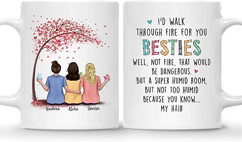 Miniatura 67 de Gossby Taza personalizada para mejor amiga, regalo personalizado para mujeres con diseños, nombres, cumpleaños, regalo de taza de Navidad para 4