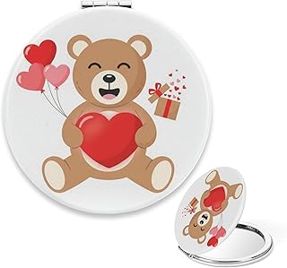 Pocket Mirror, Teddy Bear Heart Balloon Trave...