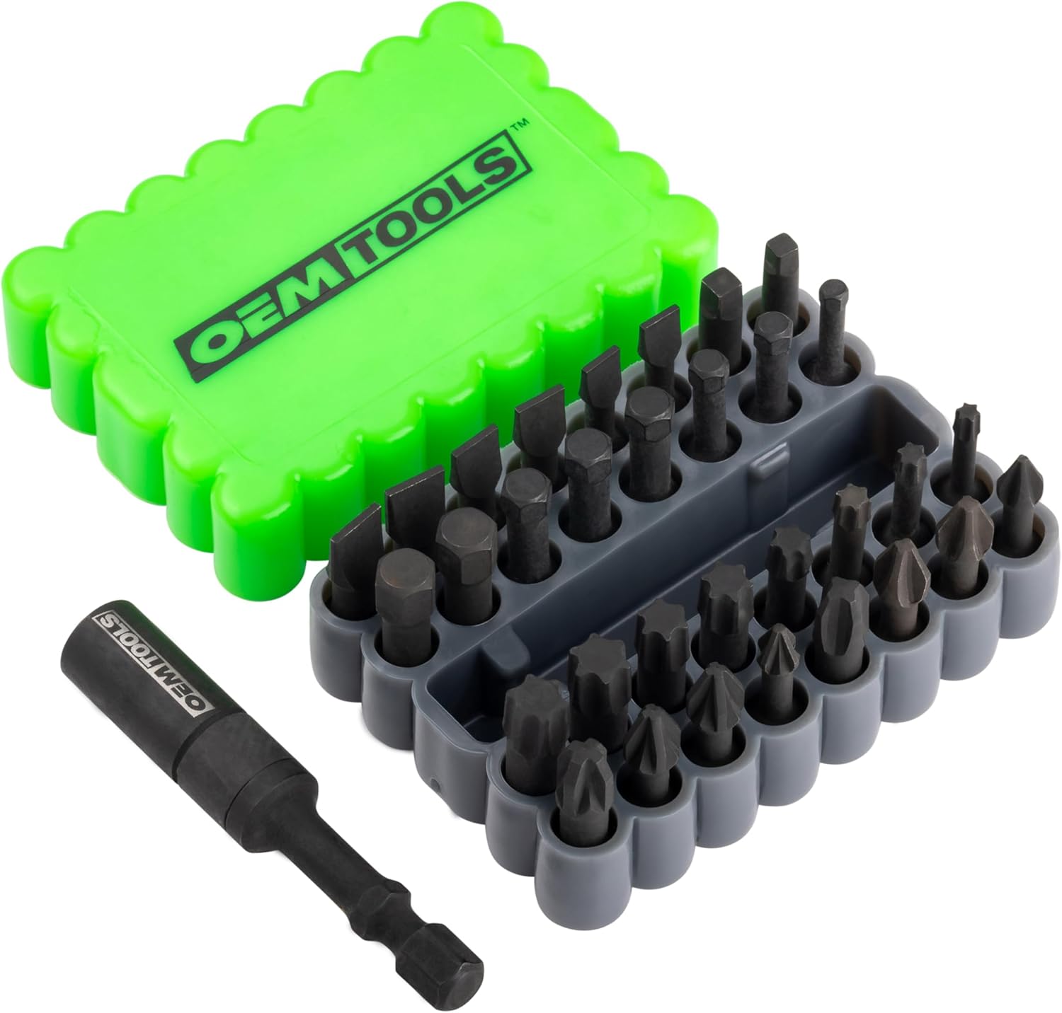 OEMTOOLS 25960 33-Pc Impact Driver Bit Set, Mothers Day Gifts, Impact Bit Set Ideal for High-Torque Applications, Screwdriver 1/4 Bit Set Includes Phillips, Slotted, Mothers Day Gifts for Mom