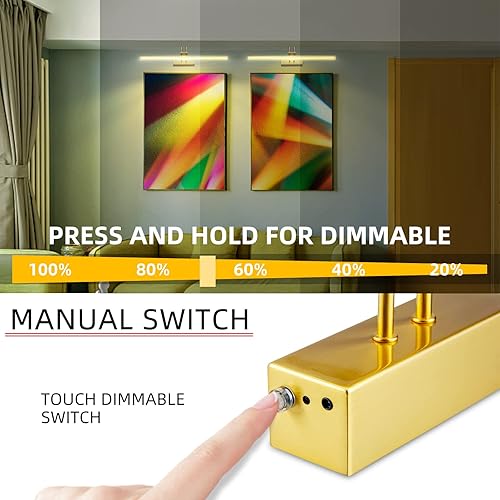 Miniatura 4 de Luz de imagen, 13 pulgadas, funciona con pilas, para pinturas, exhibición remota de metal, luz artística con temporizador y regulable para pintura