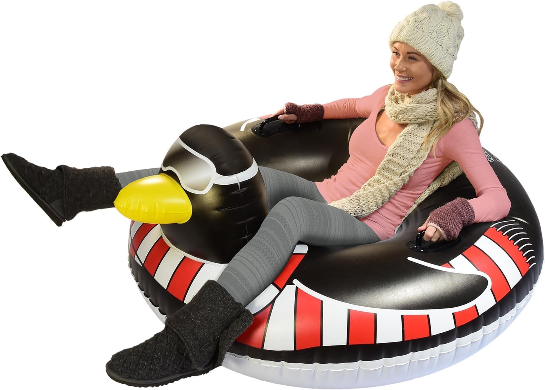 Winter Snow Tubes - Choose from Unicorn, Disney's Frozen, Ice Dragon, Polar Bear, Penguin, Flamingo - Inflatable Sled for Kids and Adults