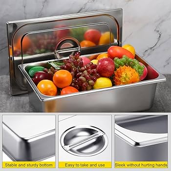 Amazon.com: Tioncy 3 Pack Steam Table Pan Full Size with Lid