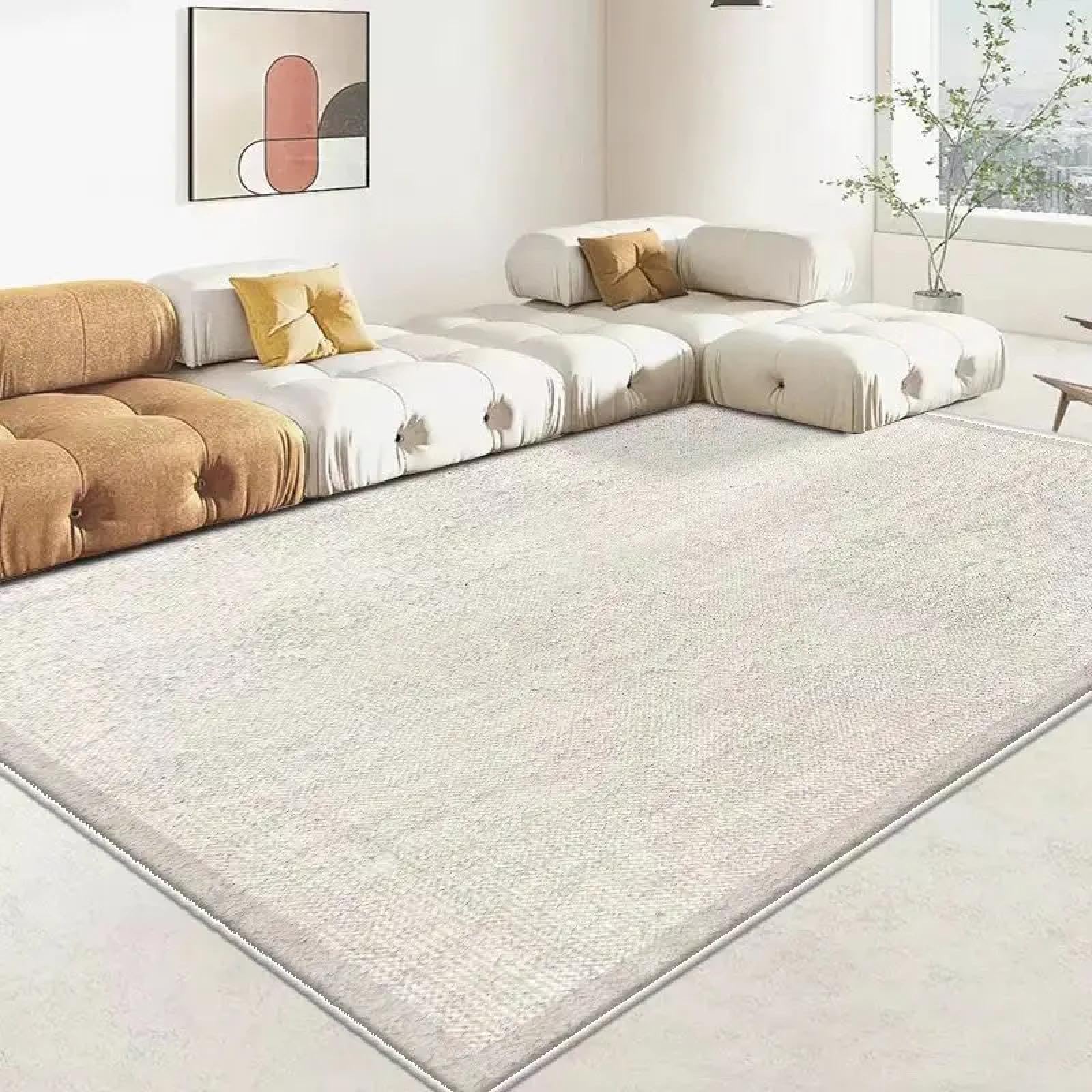Tapis non pelucheux moderne grand format 200 x 250 cm tapis léger pour salon et chambre