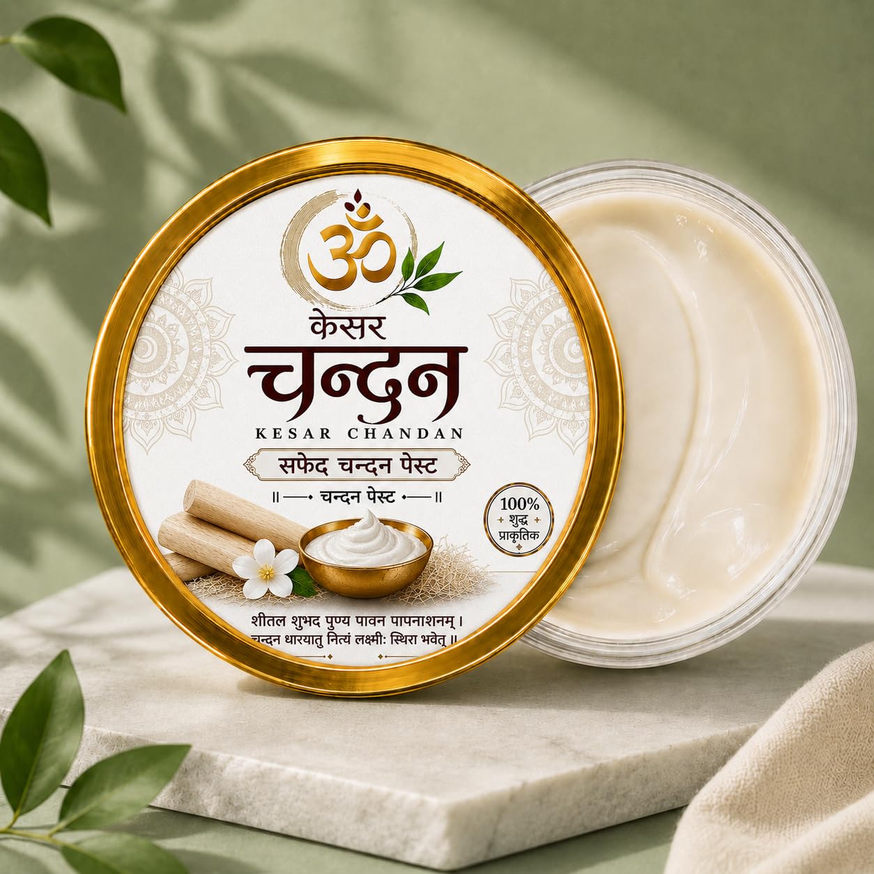 Kesar Chandan Safed Chandan Paste for Tilak 30g | 100% Pure & Natural, White Sandalwood, Religious Use, Smooth Paste, Traditional Formula-picture-17
