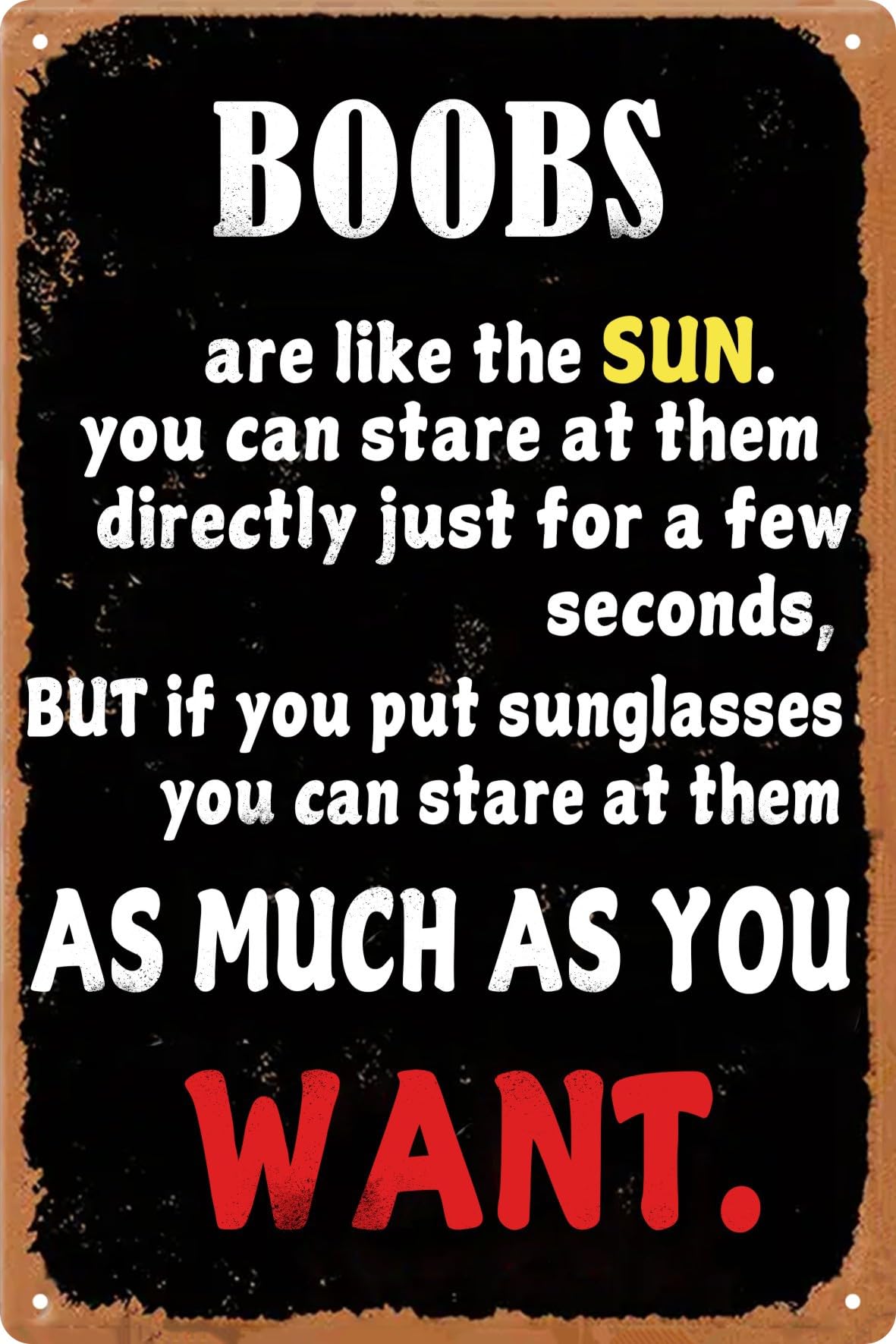 Funny Adult Sarcastic Vintage Metal Tin Sign 12x17 Inch