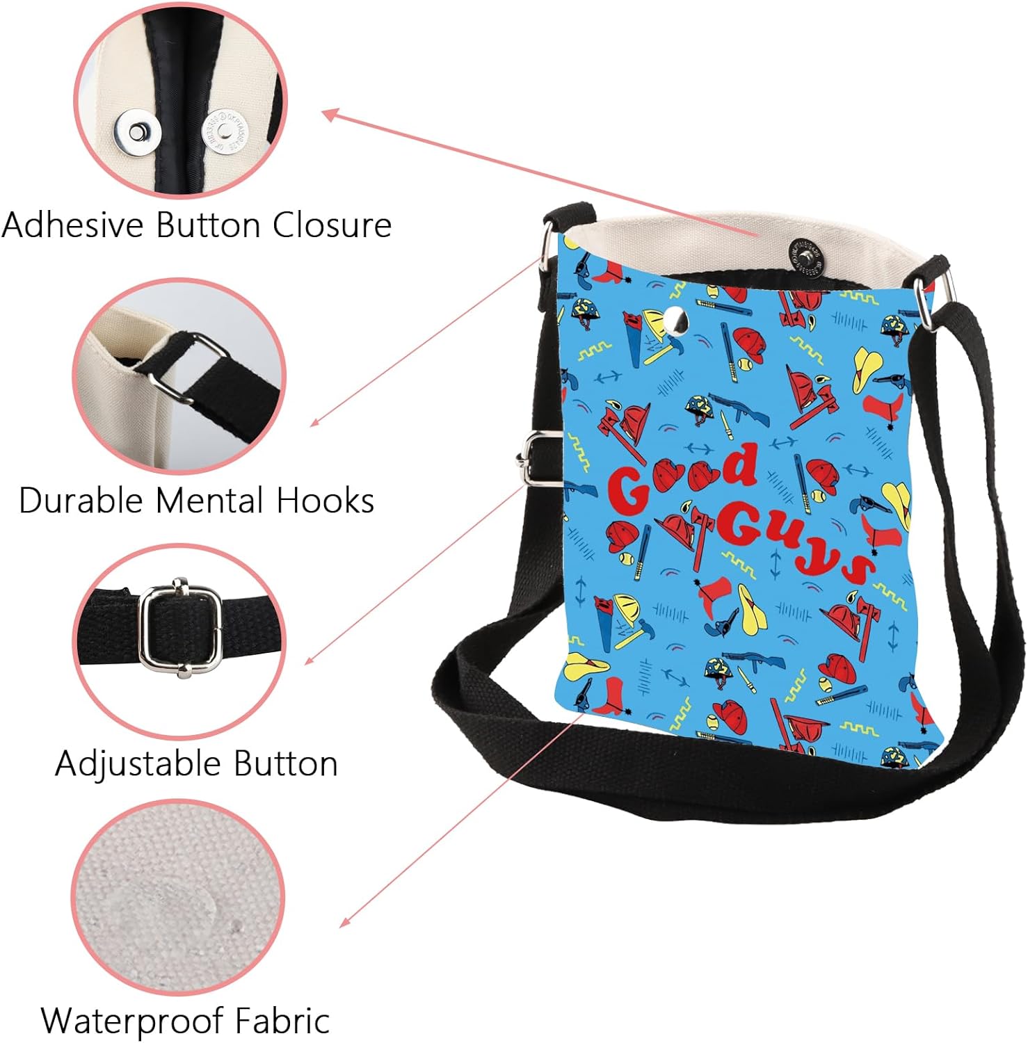 WSNANG Horrible Movie Inspired Gift G G Crossbody Bag Horror Movie Lover Shoulder Bag (G G CB) - Image 5