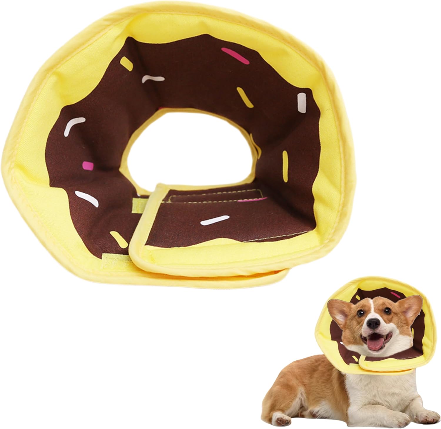 Soft Dog Cone Collar for Dogs After Surgery, Adjustable Dog Recovery Cone Collar for Medium Small Puppy Dogs and Cats to Stop Licking (Watermelon M)