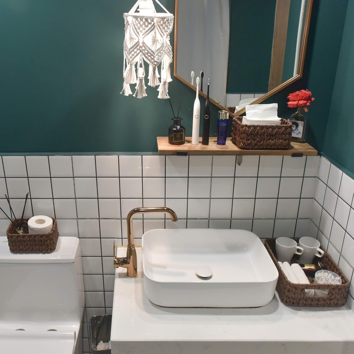 GRANNY SAYS Bundle of 3-Pack Wicker Baskets & 3-Pack Wicker Storage Baskets