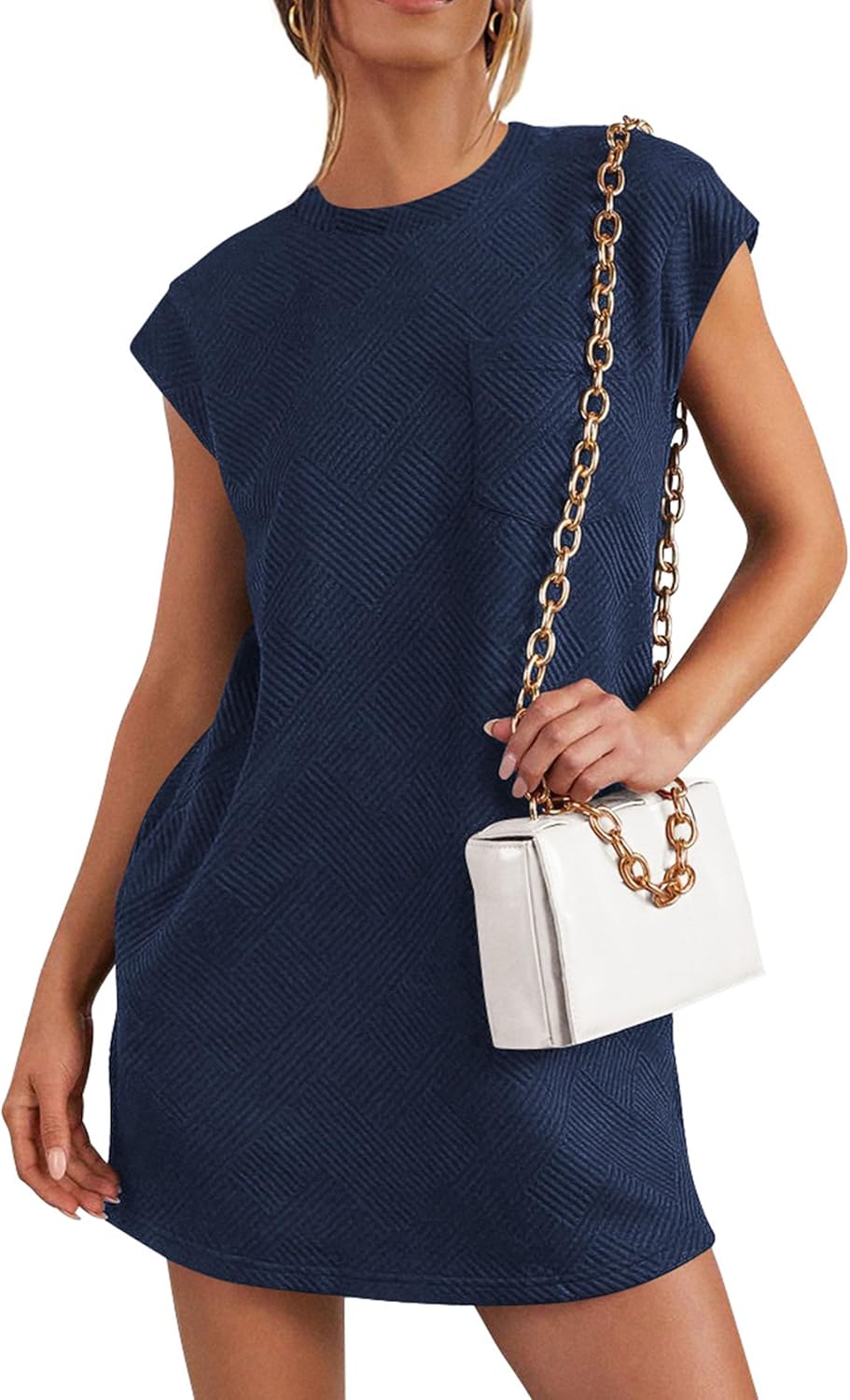 Summer short t-shirt dress, casual mini dresses for women.