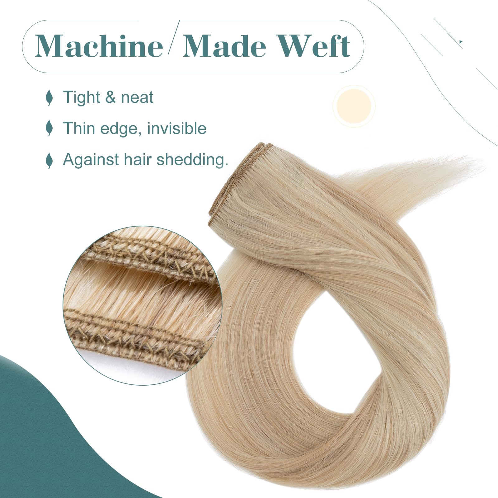 Elailite Hair Extensions Clip in Real Hair Remy Human Hair Balayage, 8 Pcs Invisible Thin Weft - Image 4