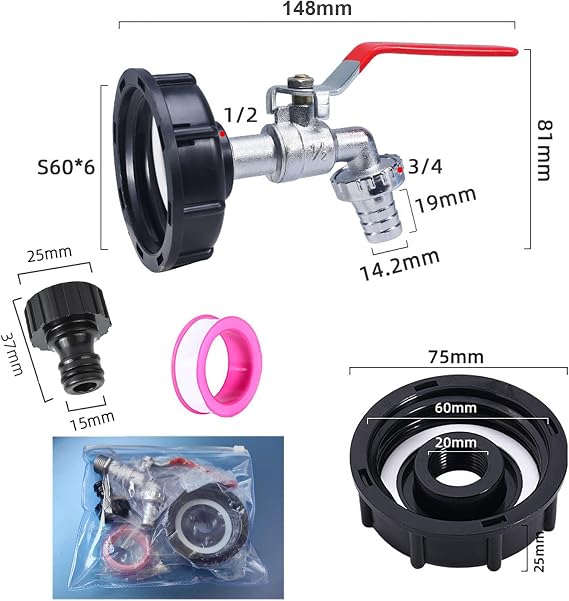 Bikasun 1/2 Leakproof IBC Tank Fittings, IBC Outlet tap