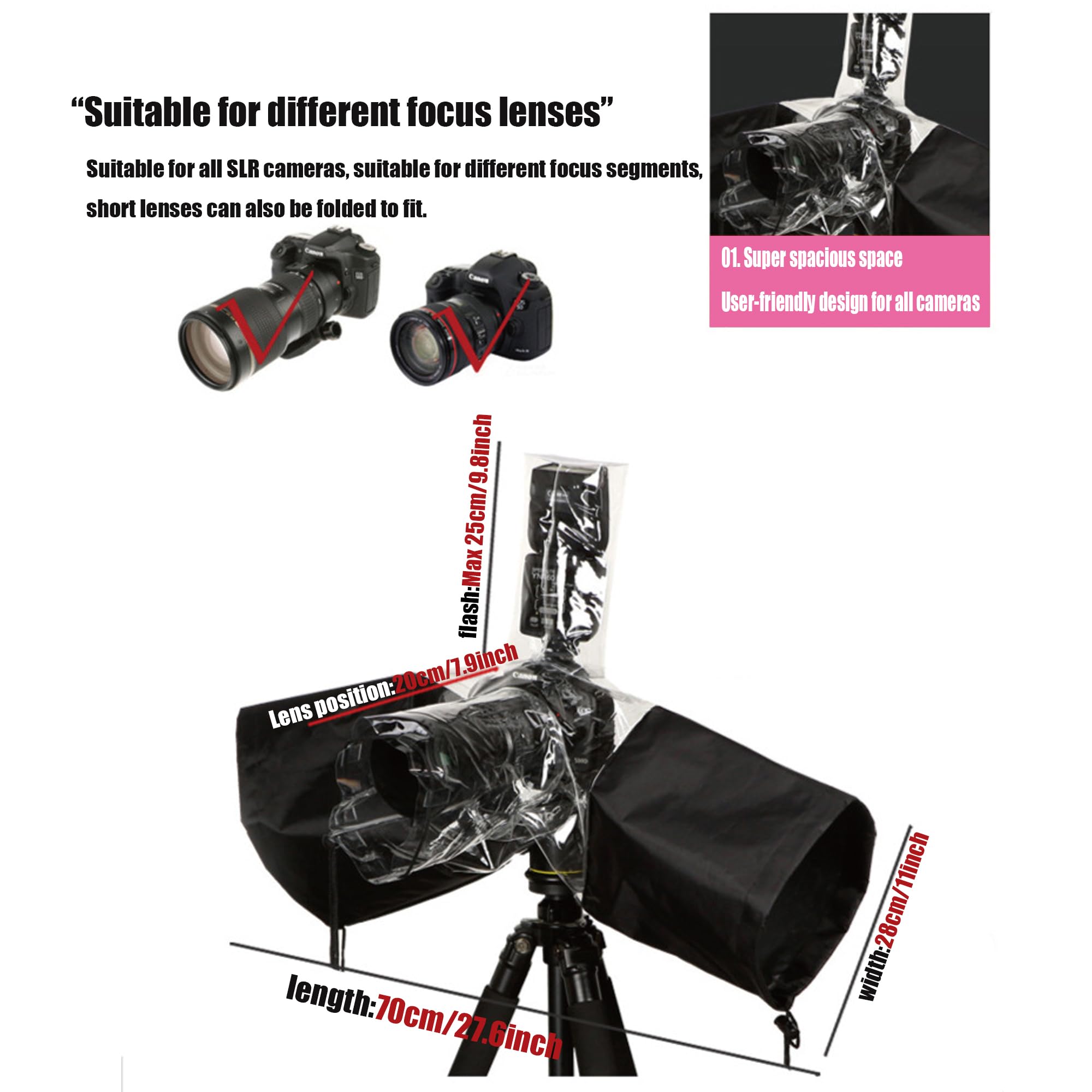 Cubierta impermeable profesional para cámaras Canon, Nikon, Sony, Fuji y más cámaras con lente, accesorios de cámara para fotografía, equipo de lluvia