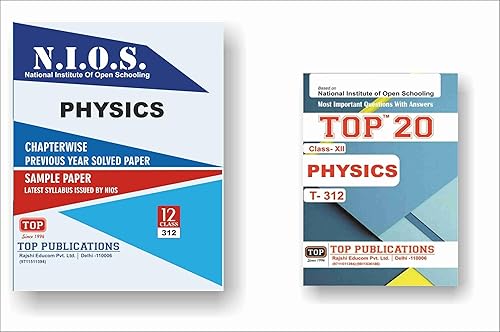 TOP NIOS Class 12 Physics 312 Chapterwise Solved Sample Papers + TOP 20 Most Important Question Answers (Mini Book) - Set of 2 Books