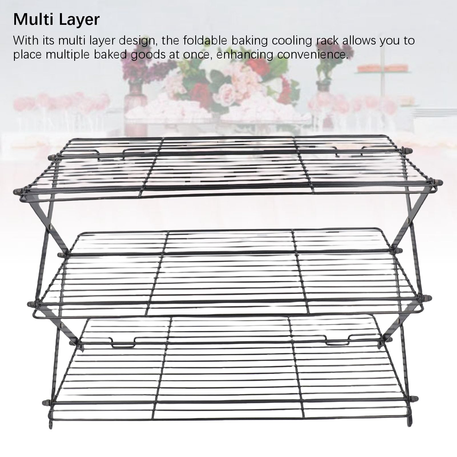 Upgraded Collapsible Cooling Rack, Stackable Roasting Cooking Drying Wire Cooling Rack for Cookies Baking for Women, Iron Cooking Baking Wire Cakes Tool