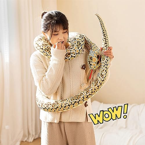 Miniatura 5 de Peluche Cobra de 67 pulgadas, serpiente cobra, serpiente de peluche, gran tamaño King, serpiente, zoólogo, disfraz de Halloween, pitón realista,