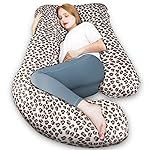Chilling Home Pregnancy Pillow, J Shape Pregnancy Pillows for Sleeping, Body Pillows for Adults, Maternity Pillow for Pregnant Women, with Velvet Removable Cover, Leopard Print