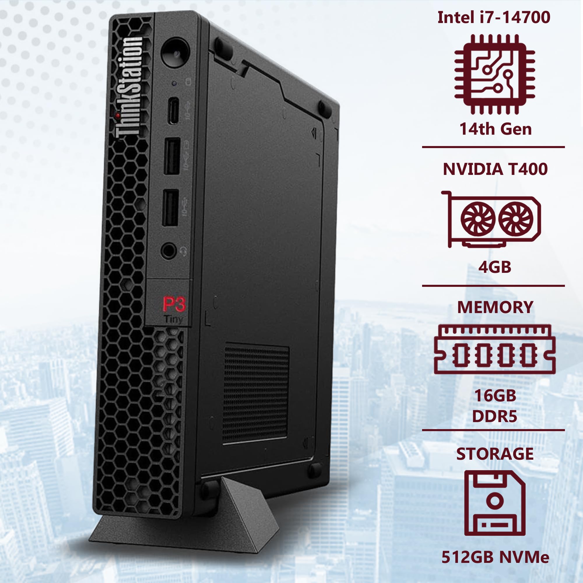 Lenovo ThinkStation P3 Tiny Workstation Intel i7-14700, 16GB DDR5