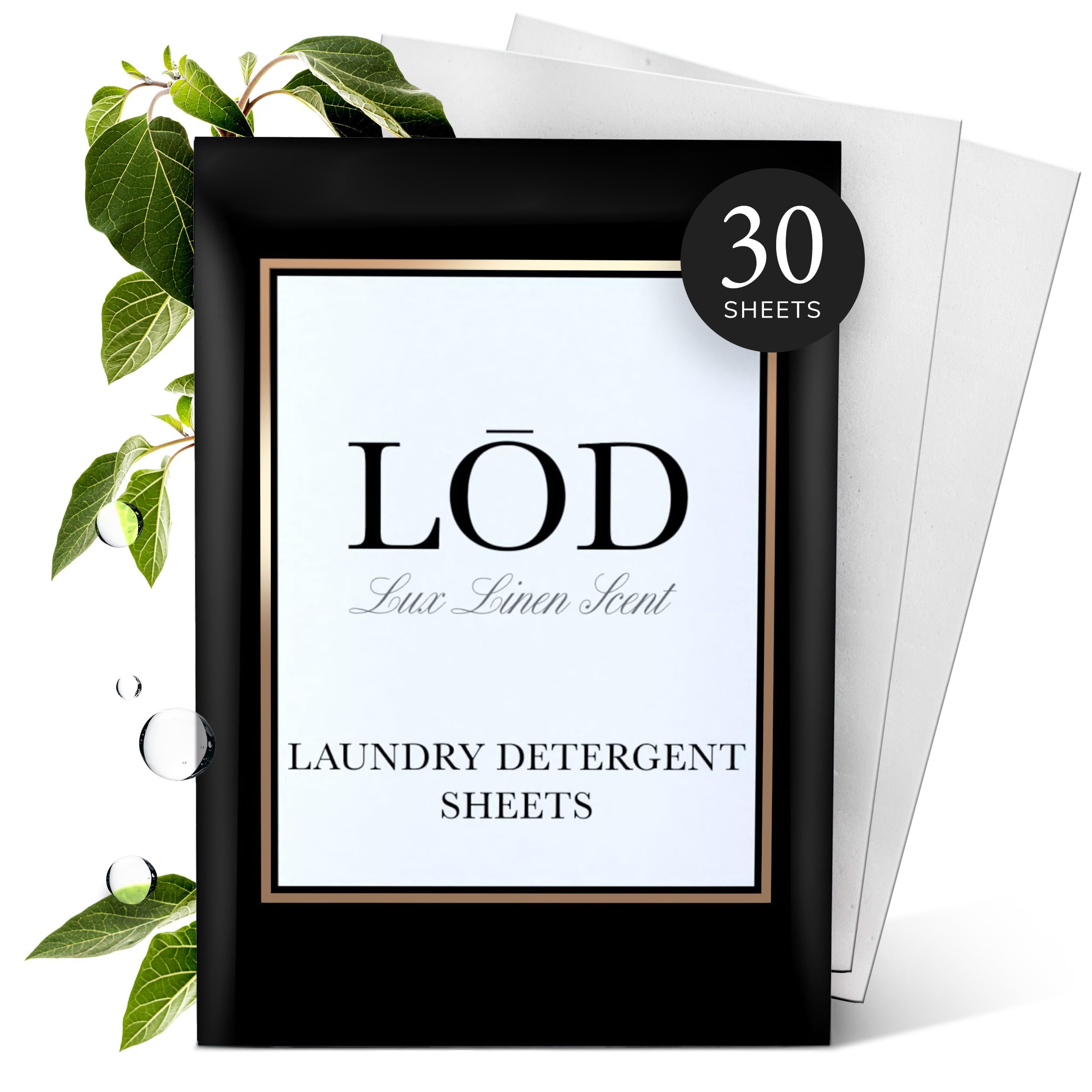 LŌD Laundry Sheets | Laundry Detergent Sheets For Washing Clothes | Home Essentials & Travel Essentials | Easy To Use | Plant-Based | Lux Linen Scent